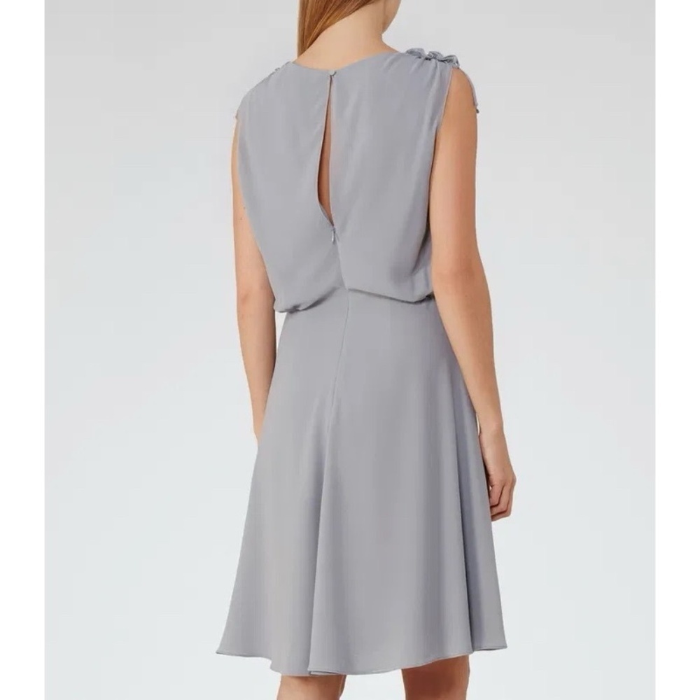 REISS Stellie Ruffle-Shoulder Dress - Picture 3 of 11